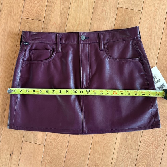 NWT Citizens Of Humanity Burgundy Recycled Leather Skirt Sz 30 - Picture 10 of 11